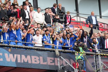 26 Mayıs 2025 'te Wembley Stadyumu' nda Wimbledon 'a karşı oynanan Gökyüzü İddia Ligi 2 Playoff final maçından sonra