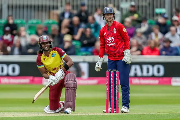 Batı Hint Adaları Kadınları 'ndan Hayley Matthews 3. Vitality IT20 Serisi sırasında, 26 Mayıs 2025' te Cloud County Ground, Chelmsford, Birleşik Krallık 'ta İngiltere' de Batı Hint Adaları 'na karşı İngiltere Kadınlar maçı düzenledi.