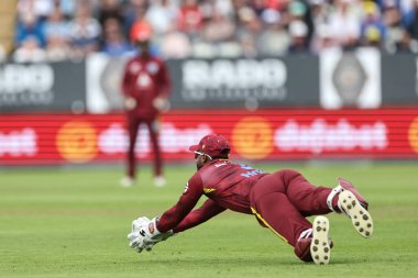 Batı Hint Adaları Yüzbaşı Shai Hope, İngiltere 1. Metro Bankası ODI İngiltere ile Batı Hint Adaları arasında 29 Mayıs 2025 'te Birmingham' da Will Jacks 'i yakaladı.