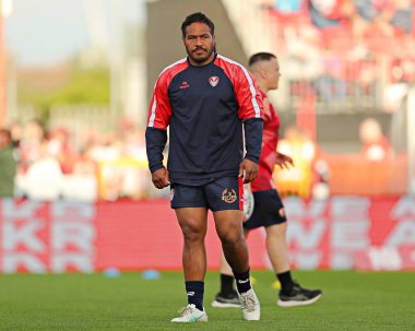 St. Helens 'li Agnatius Passi, Betfred Süper Lig 13. Raundundan önce Hull KR, St. Helens' e karşı Sewell Group Craven Park, Kingston üzerine Hull, Birleşik Krallık, 30 Mayıs 2025