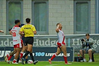 Hull KR 'dan Mikey Lewis, 30 Mayıs 2025' te İngiltere 'nin Hull kenti Kingston' da oynanan Sewell Group Craven Park 'ta oynanan 13.
