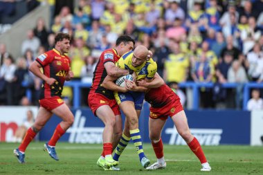Warrington Wolves takımından James Harrison, 30 Mayıs 2025 'te Warrington, İngiltere' deki Halliwell Jones Stadyumu 'nda oynanan Warrington Wolves - Castleford Tigers maçında yenildi.