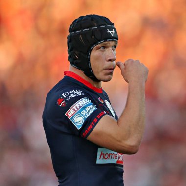 St. Helens takımından Jonny Lomax, 13. Betfred Süper Lig karşılaşmasında Hull KR ile St. Helens arasında oynanan Sewell Group Craven Park, Kingston üzerine Hull, Birleşik Krallık, 30 Mayıs 2025