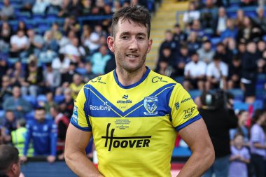 Warrington Wolves 'tan Stefan Ratchford, 30 Mayıs 2025' te Warrington, İngiltere 'deki Halliwell Jones Stadyumu' nda oynanan Betfred Süper Lig 13.