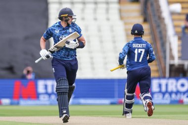 İngiltere 'den Jamie Smith, 29 Mayıs 2025' te Edgbaston, Birmingham, İngiltere 'de Batı Hint Adaları' na karşı 1. Metro Bank ODI İngiltere maçında bir koşu yaptı.