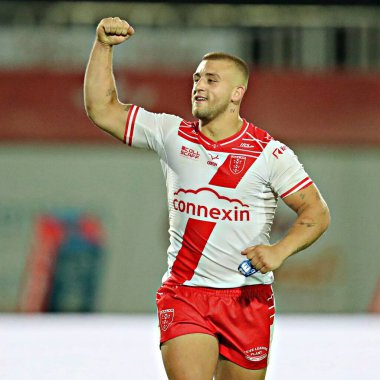 Hull KR 'dan Mikey Lewis, 30 Mayıs 2025' te İngiltere 'nin Hull kentinde oynanan Sewell Group Craven Park' ta oynanan 13.