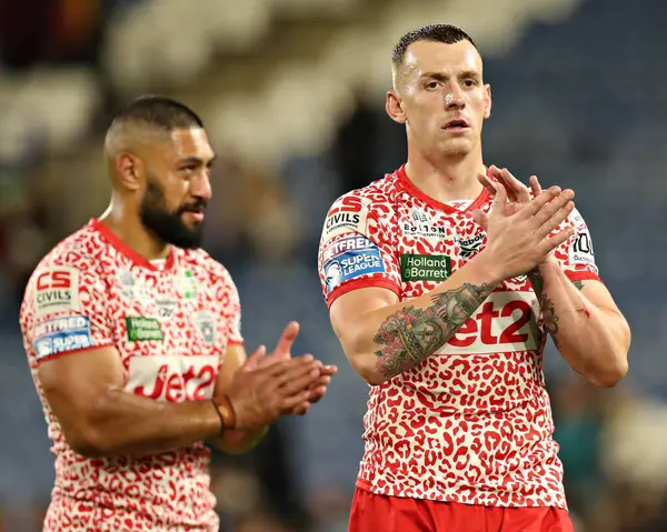 Betfred Süper Lig 13. Raundundan sonra Leoparlar 'dan Frankie Halton John Smith Stadyumu' nda Huddersfield Giants 'a karşı Leigh Leopards maçında, 29 Mayıs 2025