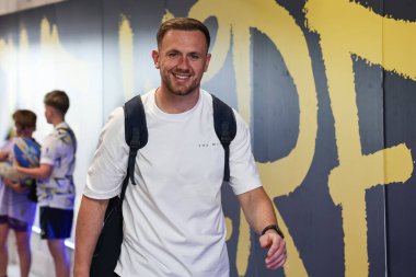 Warrington Wolves takımından Ben Currie, 30 Mayıs 2025 'te oynanan Betfred Süper Lig 13. Maçı' nda Warrington Wolves Castleford Tigers 'a karşı Halliwell Jones Stadyumu' nda geldi.