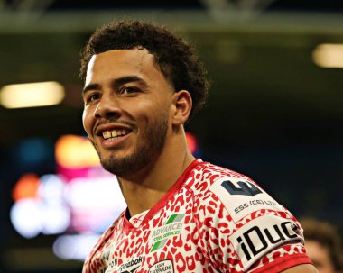 Betfred Süper Lig 13. Raundundan sonra Leopar takımından Darnell McIntosh John Smith Stadyumu 'nda Huddersfield Giants' a karşı Leigh Leopards maçında, 29 Mayıs 2025