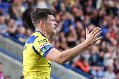 Warrington Wolves takımından Josh Thewlis, 30 Mayıs 2025 'te İngiltere' nin Warrington kentinde oynanan 13. Betfred Süper Lig karşılaşmasında Warrington Wolves Castleford Tigers 'a karşı oynadığı maçı kutluyor.