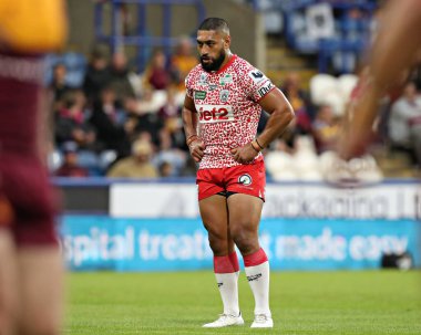 Betfred Süper Lig 13. Raundunda Leoparlar 'dan Isaac Liu John Smith Stadyumu' nda Huddersfield Giants 'a karşı Leigh Leopards maçında, 29 Mayıs 2025