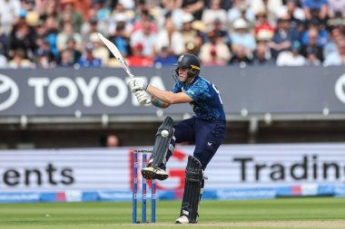 İngiltere 'den Jacob Bethell, 29 Mayıs 2025' te İngiltere 'nin Edgbaston, Birmingham, İngiltere' de Batı Hint Adaları 'na karşı 1. Metro Bank ODI İngiltere' sinde bir top Alzarri Joseph ile yakalandı.