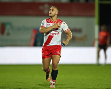 Hull KR 'dan Mikey Lewis, 30 Mayıs 2025' te İngiltere 'nin Hull kentinde oynanan Sewell Group Craven Park' ta oynanan 13.