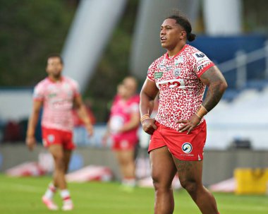 Leigh Leoparları 'ndan Fanitesi Niu Betfred Süper Lig 13. Raundda Huddersfield Giants' a karşı John Smith Stadyumu, Huddersfield, Birleşik Krallık, 29 Mayıs 2025