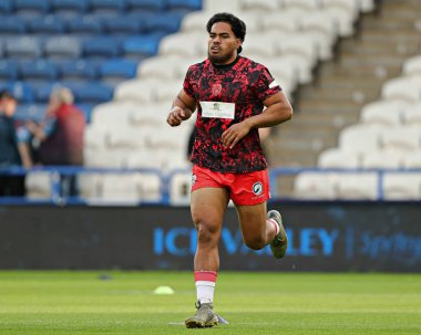 Leigh Leoparları 'ndan Alec Tuitavake, Betfred Süper Lig 13. Raundundan önce Huddersfield Giants, John Smith Stadyumu, Huddersfield, Birleşik Krallık' ta Leoparlara karşı 29 Mayıs 2025
