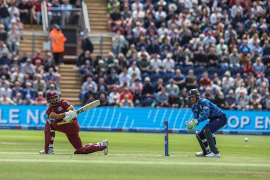 Batı Hint Adaları 'ndan Brandon King, 1 Haziran 2025' te Sofya Bahçeleri Kriket Sahası, Cardiff, İngiltere 'de 2.