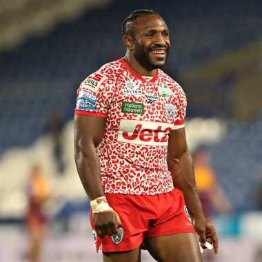 Leigh Leoparları 'ndan Umyla Hanley, Betfred Süper Lig 13. Raundundan sonra Huddersfield Giants' a karşı John Smith 'in Stadyumu, Huddersfield, Birleşik Krallık' ta 29 Mayıs 2025