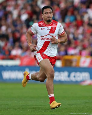 Hull KR 'dan Sauaso Sue Betfred Süper Lig 13. Raundunda Hull KR, Sewell Group Craven Park' ta St Helens 'e karşı 30 Mayıs 2025' te Hull, İngiltere 'de oynanan karşılaşma sırasında