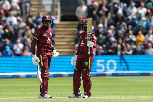 Batı Hint Adaları Kaptanı Shai Hope, 1 Haziran 2025 'te Sofya Bahçeleri Kriket Sahası, Cardiff, İngiltere' de 2.
