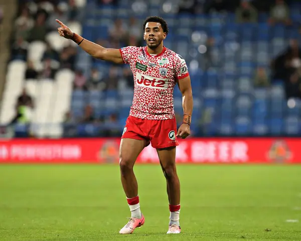 Leopar Leopar takımından Darnell McIntosh, 29 Mayıs 2025 'te John Smith' in Stadyumu 'nda oynanan 13.