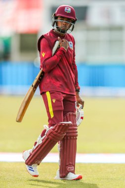 Batı Hint Adaları 'ndan Shemaine Campbelle Kadınlar, 4 Haziran 2025' te Uptonsteel County Ground, Leicester, Birleşik Krallık 'ta düzenlenen 2.