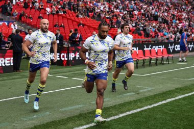 Warrington Wolves 'tan Rodrick Tai, Betfred Challenge Cup Final Warrington Wolves Hull KR' a karşı 7 Haziran 2025 'te Wembley Stadyumu' nda oynanan karşılaşma öncesi ısınma maçında ısındı.