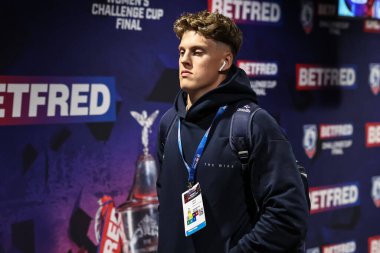 Warrington Wolves 'tan Arron Lindop, 7 Haziran 2025' te Wembley Stadyumu 'nda oynanan Betfred Challenge Cup Final Warrington Wolves vs Hull KR maçında geldi.