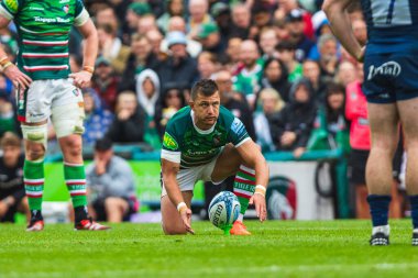 Leicester Tigers 'dan Handr Pollard Gallagher Premiership play-off' unda Leicester Tigers, Mattioli Woods Welford Road Stadyumu 'nda Satış Köpekbalıklarına karşı, 7 Haziran 2025