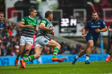 Leicester Tigers 'ın Freddie Steward' ı Gallagher Premiership play-off 'unda Leicester Tigers, Mattioli Woods Welford Road Stadyumu' nda Satış Köpekbalıklarına karşı, 7 Haziran 2025