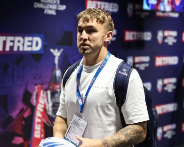 Warrington Wolves 'tan Sam Powell, 7 Haziran 2025' te Londra 'daki Wembley Stadyumu' nda oynanan Betfred Challenge Cup Final Warrington Wolves vs Hull KR maçında geldi.