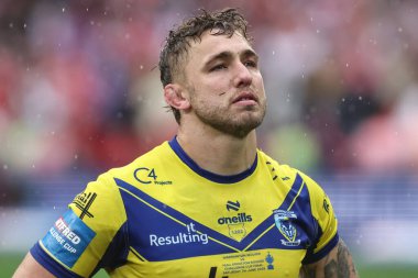 Warrington Wolves 'tan üzgün bir Sam Powell, 7 Haziran 2025' te Wembley Stadyumu 'nda oynanan Betfred Challenge Cup Final Warrington Wolves vs Hull KR maçında