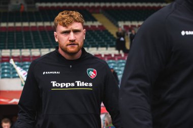 Leicester Tigers 'dan Ollie Chessum Gallagher Premiership play-off' undan önce Leicester Tigers, Mattioli Woods Welford Road Stadyumu 'nda Satış Köpekbalıklarına karşı, 7 Haziran 2025