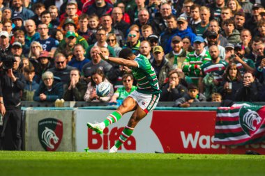Leicester Tigers 'dan Ben Volavola Gallagher Premiership play-off' unda Leicester Tigers, Mattioli Woods Welford Road Stadyumu 'nda Satış Köpekbalıklarına karşı, 7 Haziran 2025