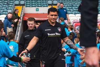 Leicester Kaplanları 'ndan Izaia Perese Gallagher Premiership play-off' undan önce Leicester Tigers, Mattioli Woods Welford Road Stadyumu 'nda Satış Köpekbalıklarına karşı, 7 Haziran 2025