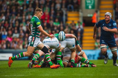 Leicester Kaplanları 'ndan Jack van Poortvliet Gallagher Premiership Play-off Leicester Tigers' a karşı Mattioli Woods Welford Road Stadyumu, Leicester, Birleşik Krallık, 7 Haziran 2025