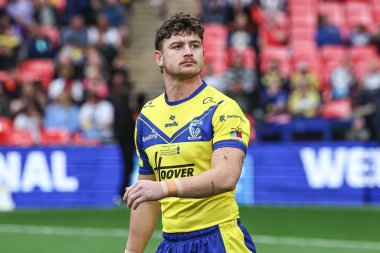 Warrington Wolves 'tan Jordy Crowther, Betfred Challenge Cup Final Warrington Wolves Hull KR' a karşı 7 Haziran 2025 'te Wembley Stadyumu, Londra' da oynanan karşılaşma öncesi ısınma maçında ısındı.