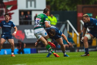 Leicester Tigers 'ın Freddie Steward' ı Gallagher Premiership play-off 'unda Leicester Tigers, Mattioli Woods Welford Road Stadyumu' nda Satış Köpekbalıklarına karşı, 7 Haziran 2025