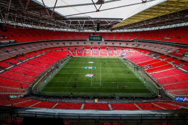 Wembley Stadyumu, 7 Haziran 2025 'te Londra, Wembley Stadyumu' nda oynanan Betfred Challenge Cup Final Warrington Wolves vs Hull KR karşılaşmasından önce genel olarak izleniyor.