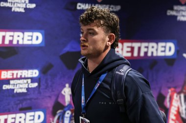 Warrington Wolves 'tan Jordy Crowther, 7 Haziran 2025' te Wembley Stadyumu 'nda oynanan Betfred Challenge Cup Final Warrington Wolves vs Hull KR maçında geldi.