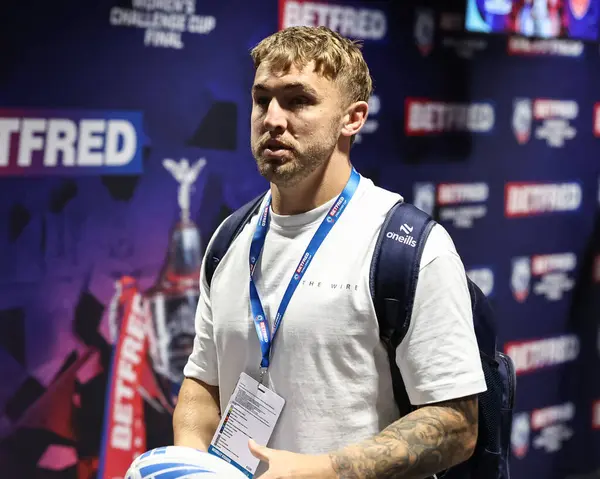 Warrington Wolves 'tan Sam Powell, 7 Haziran 2025' te Londra 'daki Wembley Stadyumu' nda oynanan Betfred Challenge Cup Final Warrington Wolves vs Hull KR maçında geldi.