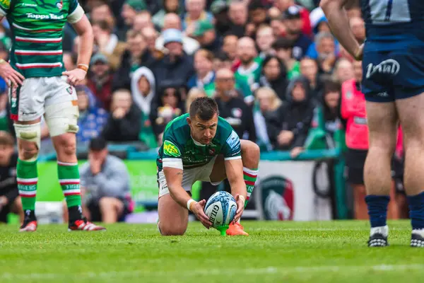 Leicester Tigers 'dan Handr Pollard Gallagher Premiership play-off' unda Leicester Tigers, Mattioli Woods Welford Road Stadyumu 'nda Satış Köpekbalıklarına karşı, 7 Haziran 2025