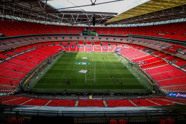 Wembley Stadyumu, 7 Haziran 2025 'te Londra, Wembley Stadyumu' nda oynanan Betfred Challenge Cup Final Warrington Wolves vs Hull KR karşılaşmasından önce genel olarak izleniyor.