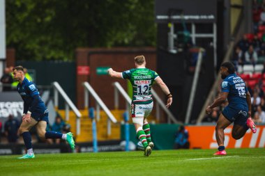 Leicester Tigers 'dan Joseph Woodward Gallagher Premiership play-off' unda Leicester Tigers, Mattioli Woods Welford Road Stadyumu 'nda Satış Köpekbalıklarına karşı 7 Haziran 2025