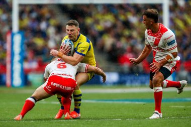 Warrington Wolves 'tan George Williams, 7 Haziran 2025' te Wembley Stadyumu 'nda oynanan Betfred Challenge Cup Final Warrington Wolves vs Hull KR karşılaşmasında rakibine yenildi.