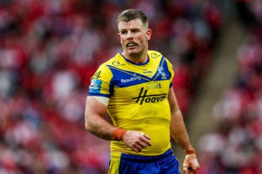 Warrington Wolves 'tan Lachlan Fitzgibbon, 7 Haziran 2025' te Wembley Stadyumu 'nda oynanan Betfred Challenge Cup Final Warrington Wolves vs Hull KR maçında görülüyor.
