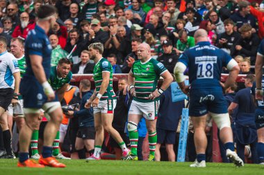 Leicester Tigers 'dan Dan Cole Gallagher Premiership play-off' unda Leicester Tigers, Mattioli Woods Welford Road Stadyumu 'nda Satış Köpekbalıklarına karşı 7 Haziran 2025