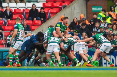 Leicester Tigers 'dan Hanro Liebenberg Gallagher Premiership play-off' unda Leicester Tigers, Mattioli Woods Welford Road Stadyumu 'nda Satış Köpekbalıklarına karşı, 7 Haziran 2025