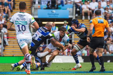 Leicester Tigers 'dan Adam Radwan, Gallagher Premiership play-off Finali' nde Bath Rugby Leicester Tigers 'a karşı Allianz Stadyumu, Twickenham, Birleşik Krallık' ta 14 Haziran 2025 'de oynanan karşılaşmada Bath Premiership play-off' da Tom Dunn 'a yenildi.