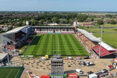 Sewell Group Craven Parkı 'nın hava görüntüsü Betfred Süper Lig Round 14 Hull KR, Sewell Group Craven Park' ta Catalans Dragons 'a karşı, 13 Haziran 2025' de Hull, Birleşik Krallık 'ta.