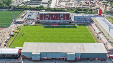Sewell Group Craven Parkı 'nın hava görüntüsü Betfred Süper Lig Round 14 Hull KR, Sewell Group Craven Park' ta Catalans Dragons 'a karşı, 13 Haziran 2025' de Hull, Birleşik Krallık 'ta.